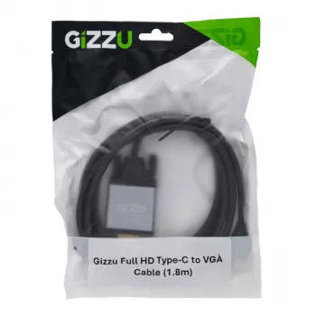 Gizzu Full HD USB-C į VGA adapterio laidas 1,8 m juodas