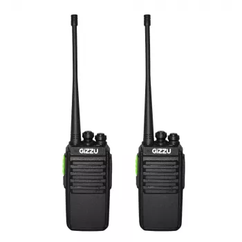 Gizzu Patrol racijos rinkinys PMR446 8 kanalų dvipusis radijas su VOX, Scan, žibintuvėliu – juoda/oranžinė (2 vnt.)