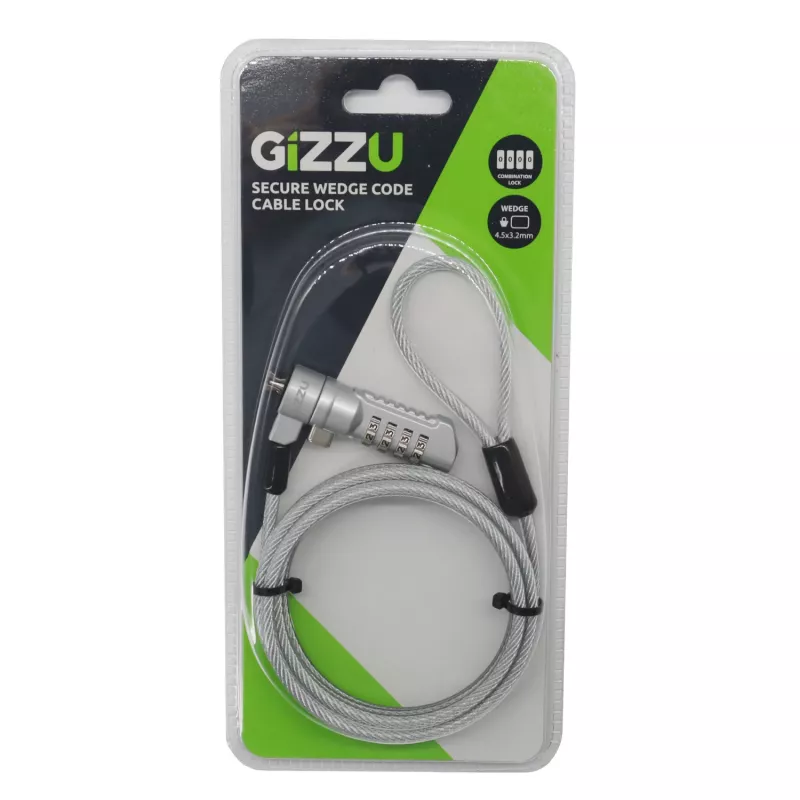 Gizzu Secure Wedge kodinė kabelinė spyna 1,8 m