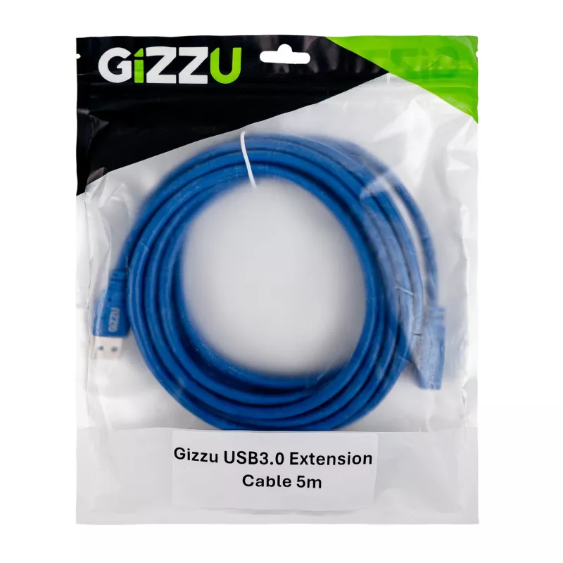 Gizzu USB 3.0 prailginimo laidas 5m - mėlynas