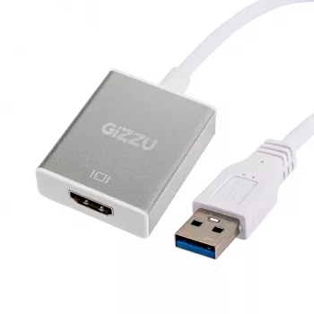 Gizzu USB 3.0 į HDMI adapteris - Full HD 1080p vaizdo išvedimas, juodas