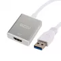 Gizzu USB 3.0 į HDMI adapteris - Full HD 1080p vaizdo išvedimas, juodas