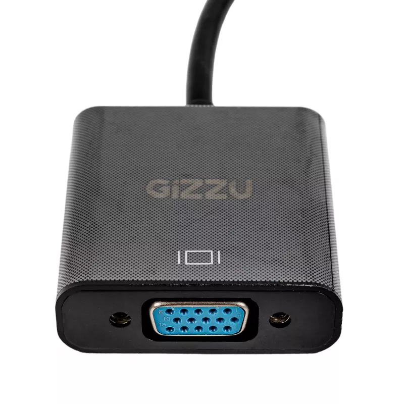 Gizzu USB 3.0 į VGA adapteris – Full HD 1080p išorinis vaizdo keitiklis, USB-A į VGA, maitinamas iš USB, juodas