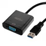 Gizzu USB 3.0 į VGA adapteris – Full HD 1080p išorinis vaizdo keitiklis, USB-A į VGA, maitinamas iš USB, juodas