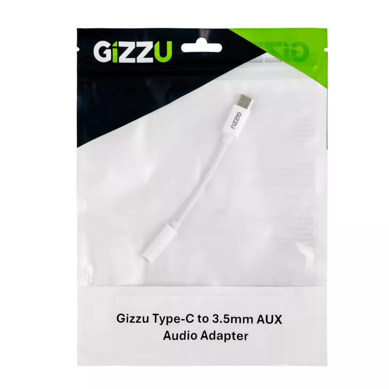 Gizzu USB Type-C į 3,5 mm AUX garso adapteris - baltas