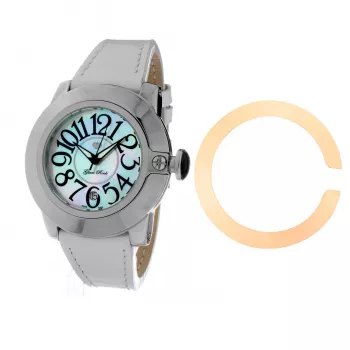 GLAM ROCK Moteriškas Laikrodis GR32050 44mm Šveicariškas Kvarcinis Chronografas Baltas Silikoninis Dirželis