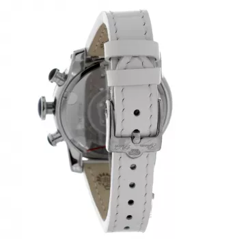 GLAM ROCK Moteriškas Laikrodis GR32153 44mm Šveicariškas Kvarcinis Baltas Perlamutro Ciferblatas Balta Odinė Apyrankė