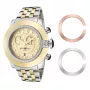 Glam Rock moteriškas laikrodis GR32159 (44 mm) – šveicariškas kvarcas, baltas perlamutro ciferblatas, silikoninis dirželis