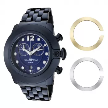 GLAM ROCK Moteriškas laikrodis GR32161 (44mm) – Baltas keraminis šveicariškas kvarcas