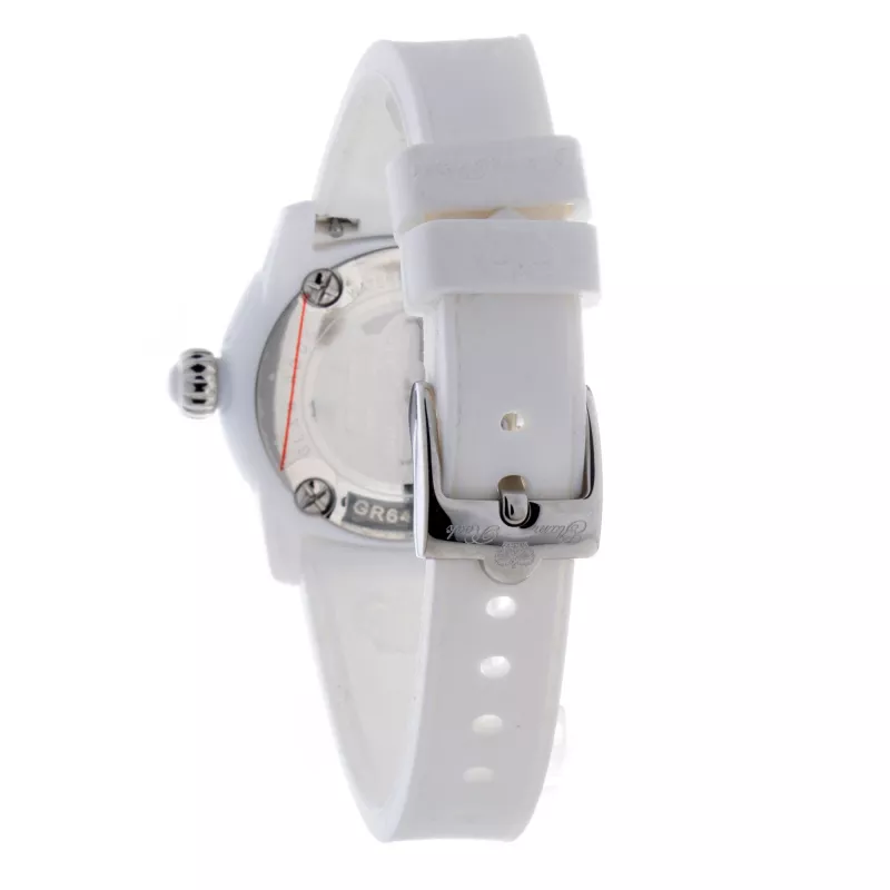 Glam Rock moteriškas laikrodis GR64005 (40 mm) – šveicariškas kvarcas, baltas keraminis rėmelis, silikoninė apyrankė