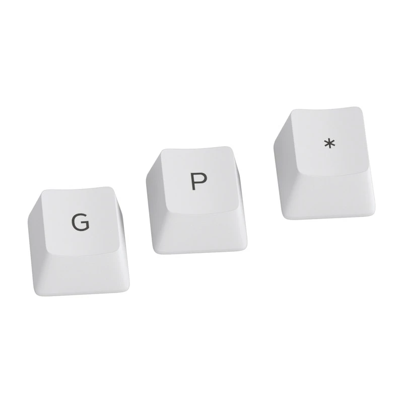Glorious GPBT Keycaps - 115 PBT klavišai, ISO, ES išdėstymas, Arctic White