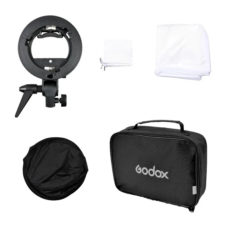 Godox SFUV6060 S-Type Speedlite Bracket su 60x60cm Softbox ir nešiojimo krepšiu
