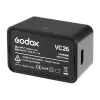 Godox VC26 USB-C įkroviklis V1 ir V860III blykstės baterijoms – 5V/2A įėjimas, 8.4V/1A išėjimas, LED indikatorius, su USB-A į USB-C laidu
