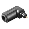 Goobay 11925 Toslink skaitmeninio garso adapteris 90° kampu, optinis garso adapteris „Mama–Tėtis“, juodas