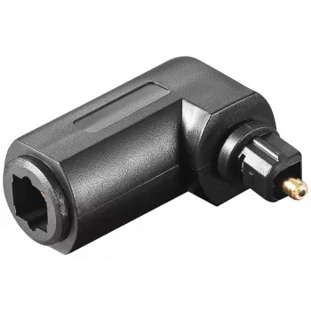 Goobay 11925 Toslink skaitmeninio garso adapteris 90° kampu, optinis garso adapteris „Mama–Tėtis“, juodas