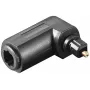 Goobay 11925 Toslink skaitmeninio garso adapteris 90° kampu, optinis garso adapteris „Mama–Tėtis“, juodas
