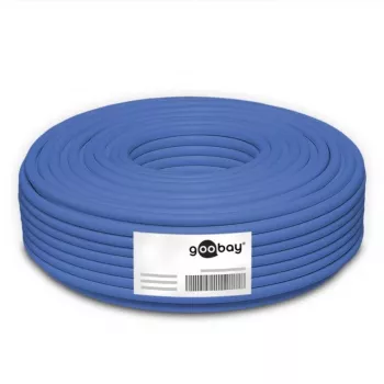 Goobay CAT 6a U/UTP tinklo laidas 50 m mėlynas – vientisas varis, AWG 23/1, LSZH (96092)