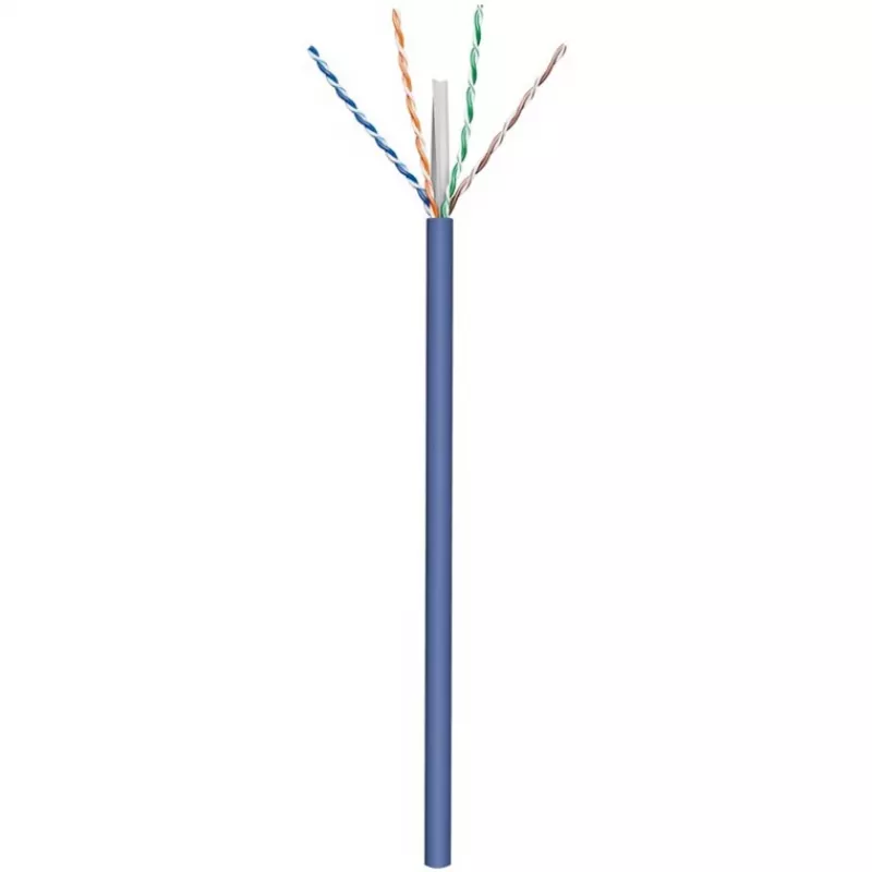 Goobay CAT 6a U/UTP tinklo laidas 50 m mėlynas – vientisas varis, AWG 23/1, LSZH (96092)