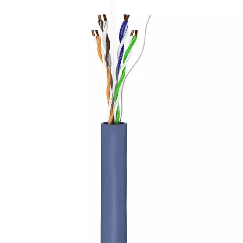 Goobay CAT 6a U/UTP tinklo laidas 50 m mėlynas – vientisas varis, AWG 23/1, LSZH (96092)