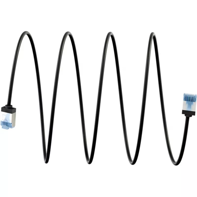 GOOBAY Ultra-flexible Cat.6a Slim Patch Cable, U/FTP (Juoda, 2m, Itin trumpi jungtys) 74319