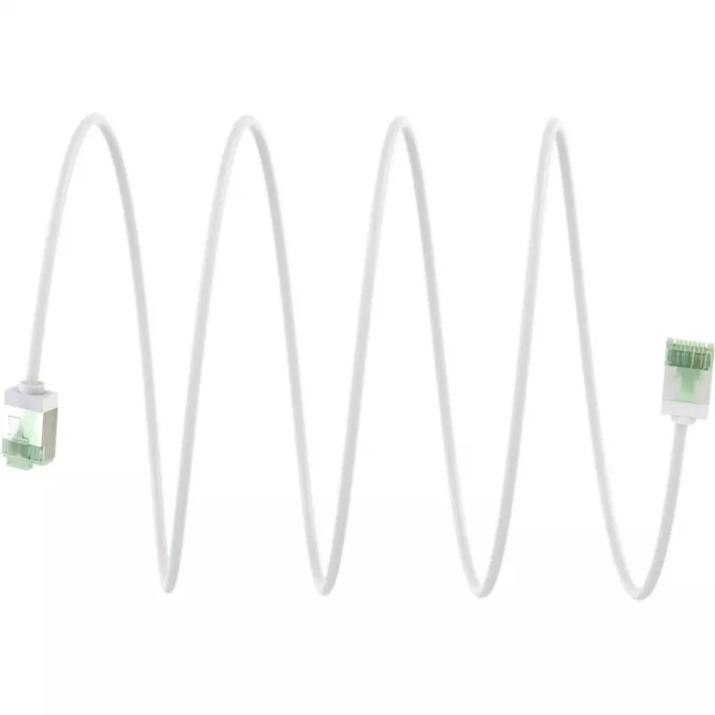 Goobay Ultraflexible CAT 8.1 Slim U/FTP komutacinis kabelis, 0,5 m, baltas, itin trumpi jungtys, 40 Gbps 74359