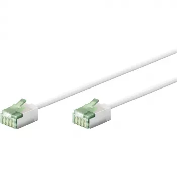 Goobay Ultraflexible CAT 8.1 Slim U/FTP komutacinis kabelis, 0,5 m, baltas, itin trumpi jungtys, 40 Gbps 74359
