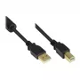 Good Connections USB 2.0 laidas A į B su ferito šerdimi, auksuoti kontaktai, juodas, 1m
