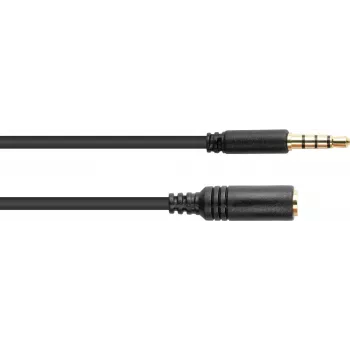 GoodConnections 3.5mm 4-pole TRRS audio extension cable, male to female, 3m, black AS-35V4B3