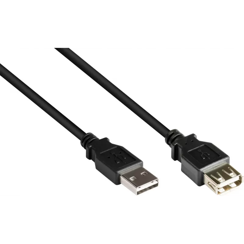 GoodConnections Alcasa 2511-EU01 USB 2.0 ilginimo laidas, USB-A kištukas į USB-A lizdą, 1,8 m, juodas