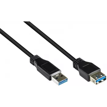 GoodConnections Alcasa 2711-S005 USB 3.1 Gen 1 ilginamasis laidas – USB-A kištukas į lizdą, 0,5 m, juodas