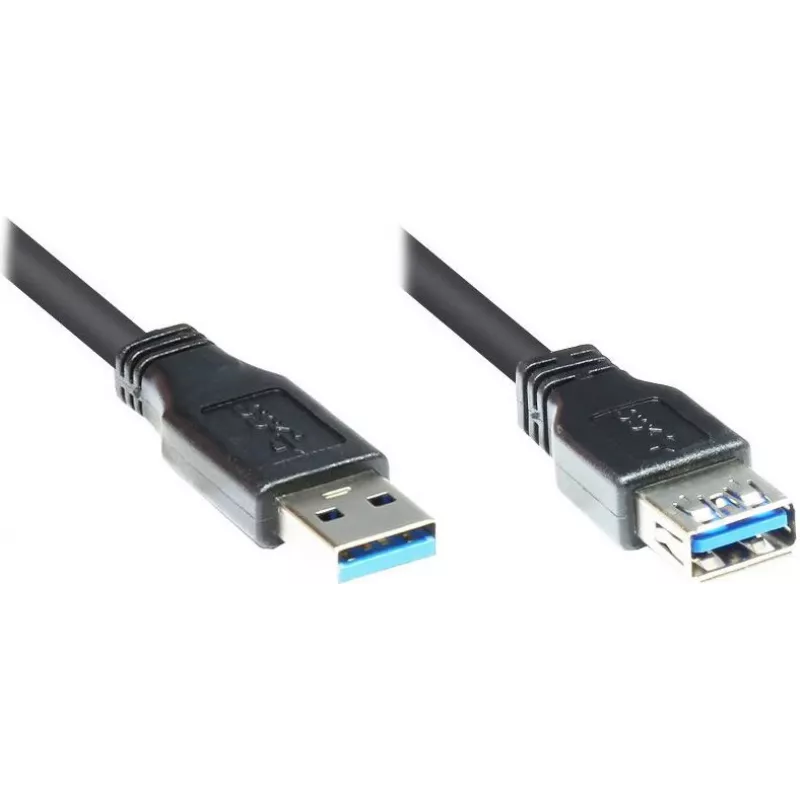 GoodConnections Alcasa 2711-S005 USB 3.1 Gen 1 ilginamasis laidas – USB-A kištukas į lizdą, 0,5 m, juodas