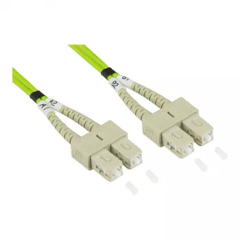 GoodConnections Alcasa LW-815SC5 šviesolaidinis jungiamasis laidas 15 m LSZH OM5 Duplex SC/SC žalias