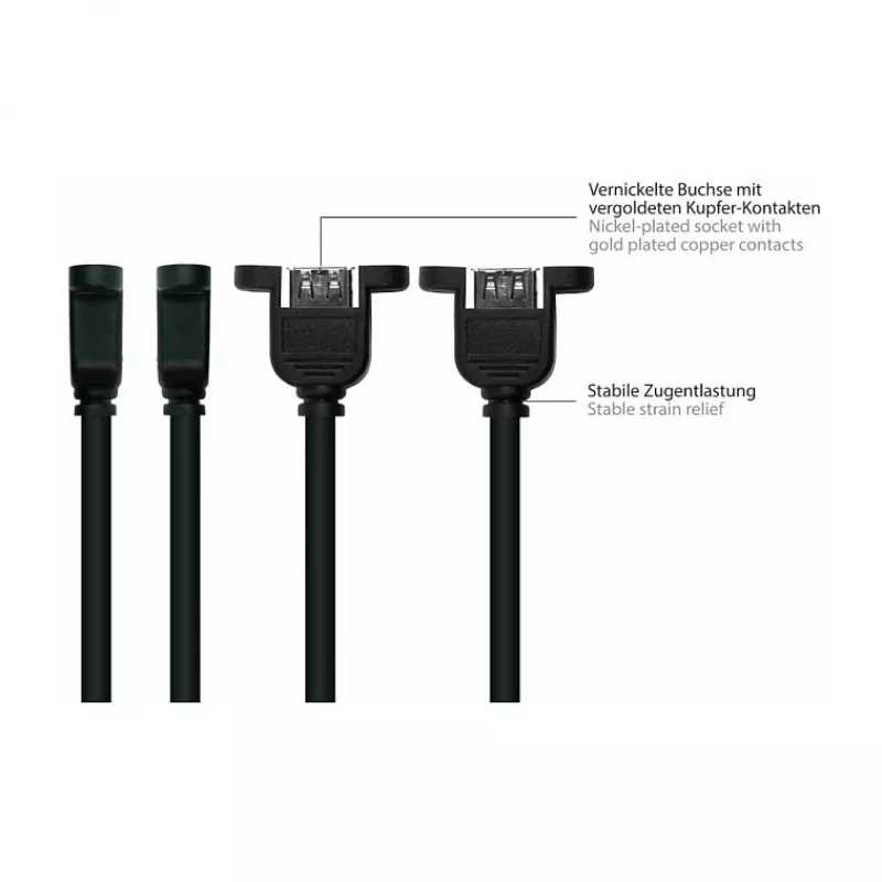 GoodConnections Alcasa USB 2.0 laidas, USB-A kištukas – USB-B kištukas, 0,5 m, juodas