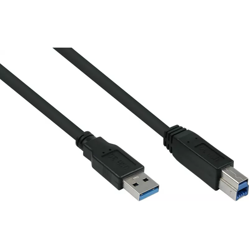 GoodConnections Alcasa USB 3.2 Gen 1 laidas A-B, 1,8 m, juodas