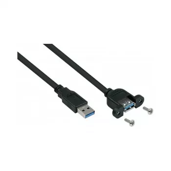 GoodConnections Alcasa USB 3.2 Gen 1 ilginamasis laidas, USB-A kištukas į USB-A kištuką, 2 m, juodas