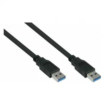 GoodConnections Alcasa USB 3.2 Gen 1 Type-A į Type-A pataisos kabelis 0,5 m Juodas (UK30P-AA-005S)