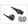 GoodConnections kampuotas Schuko į IEC C15 maitinimo kabelis, 1,8m, juodas, 10A/250V, H05VV-F, karštam režimui 1501-18