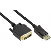 GoodConnections DisplayPort į DVI-D 24+1 jungiamasis laidas - 24K auksu dengti kontaktai - OFC - juodas - 5m