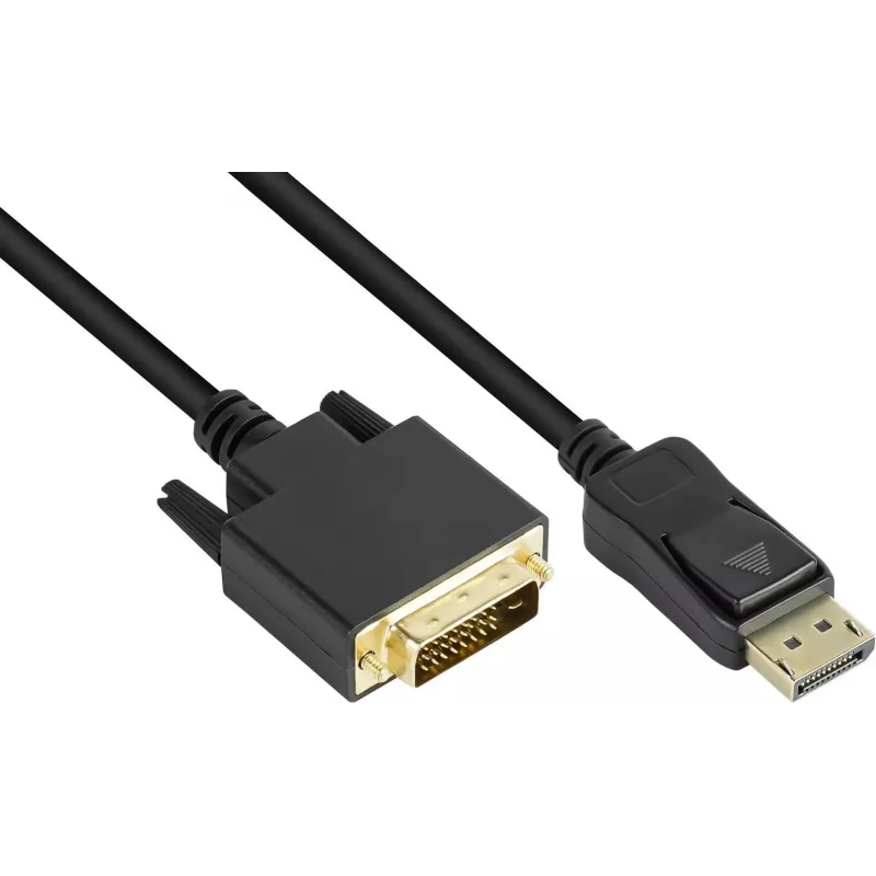 GoodConnections DisplayPort į DVI-D 24+1 jungiamasis laidas - 24K auksu dengti kontaktai - OFC - juodas - 5m