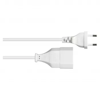 GoodConnections Euro ilginamasis laidas 3 m, baltas, Euro kištukas CEE 7/16 į Euro lizdą, 0.75 mm²