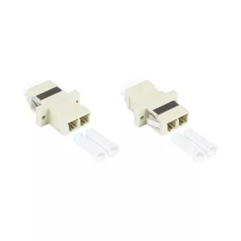 GoodConnections LC/UPC į LC/UPC Duplex šviesolaidžio adapteris, OM2 kelių režimų, keramine mova, plastikiniu korpusu su flanšu, pilkas (LW-K202)
