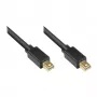 GoodConnections Mini DisplayPort 1.1 laidas, Kištukas-Kištukas, Auksuoti kontaktai, Juodas, 3m