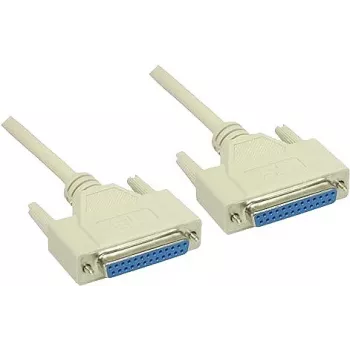 GoodConnections Null Modem kabelis DB25 female į DB25 female 1,8m pilkas RS-232 serial cross-wired 4030