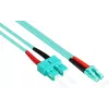 GoodConnections OM3 dvigubas daugiamodis optinis komutacinis kabelis SC į LC, 50/125 µm, 1 m, LSZH akvamarino LW-801LS3