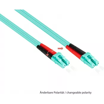 GoodConnections OM3 dvigubas daugiamodis optinis komutacinis kabelis SC į LC, 50/125 µm, 1 m, LSZH akvamarino LW-801LS3