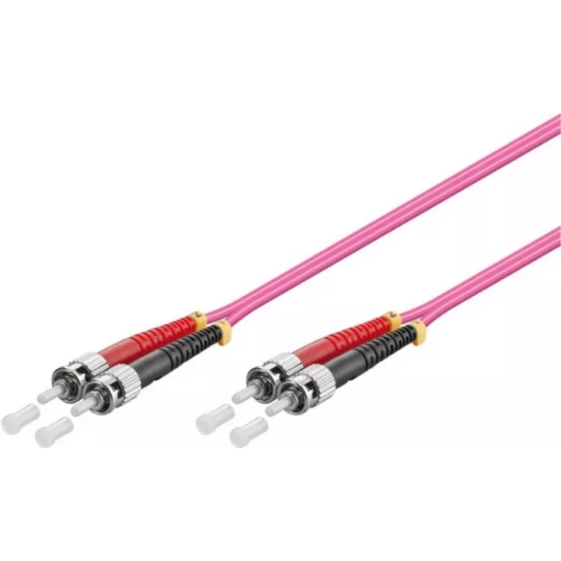 GoodConnections OM4 ST to ST daugiamodis dvigubas optinis komutacinis kabelis, 7,5m, LSZH, violetinės spalvos LW-8075ST4