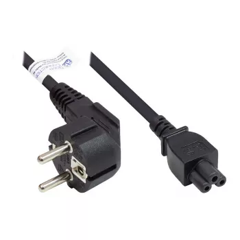 GoodConnections P0105-S018 maitinimo laidas 1,8 m – Schuko kištukas E+F iki IEC C5 dobilėlis – H05VV-F – 250V 2.5A – juodos spalvos
