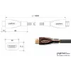 GoodConnections PYTHON Series High-Speed HDMI kabelis su Ethernet, 4K UHD 60Hz, 18Gbps, auksu padengti, nailono pynimas, 3m, juodas (GC-M0018)