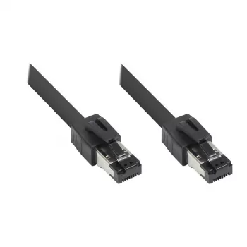 GoodConnections RNS® Cat.8.1 S/FTP Patch Cable, 0,5m, Black, LSZH, 40Gbit/s, 2000MHz