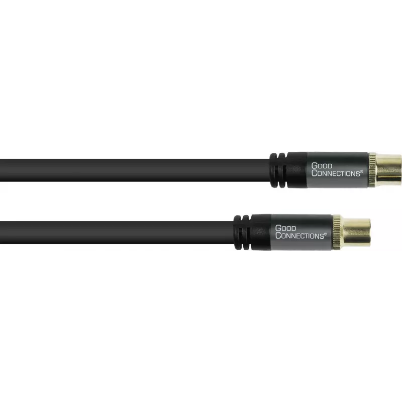GoodConnections SmartFLEX antenos kabelis, IEC koaksialinis vyriškas į moterišką, auksuoti kontaktai, keturgubai ekranuotas, 120 dB ekranavimas, juodas, 30 m (GC-M2060)
